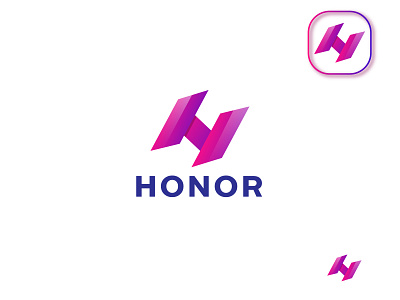 App Icon- H Modern Logo (HONOR) animation appicon brand design branding graphic design illustration logo motion graphics ui
