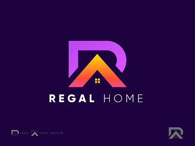 R+A Latter Logo (REGAL HOME) brand design branding graphic design home icon illustration logo rlatter ux vector