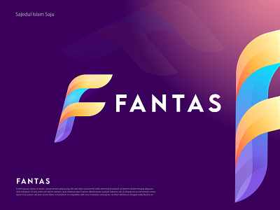 F Modern Logo - App Icon Design (FANTAS)