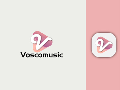 Voscomusic Player App Logo Design. 3d animation brand brand design branding design graphic design icon illustration logo logodesign motion graphics music player playerlogo ui ux vector