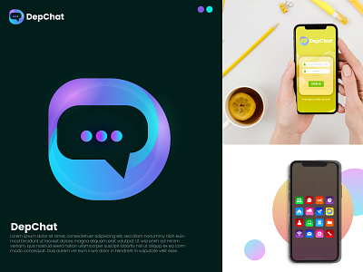 This Is Modern DeepChat Logo, App Logo Design. animation app brand design branding chat design graphic design icon illustration logo ui ux vector