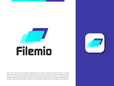 File Logo Design (Filemio) 3d animation brand design branding design filemanager flle graphic design icon illustration lock file logo motion graphics ui ux vector