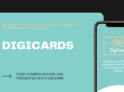 Digicards - A New User Experience for Gift Cards ccbi college design jam fintech fintech app gift card gift cards humber incomm ux uxui