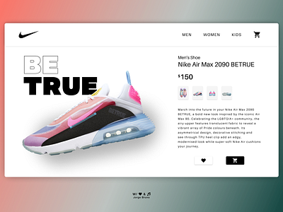 Nike BETRUE branding design minimal ui web