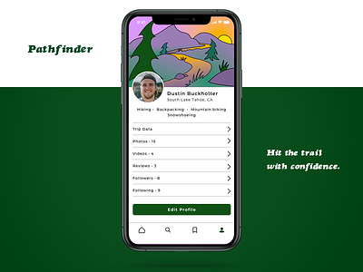 User Profile for a Trail App dailyui user profile