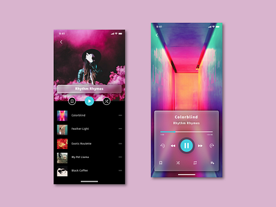 Music Player daily ui 008 dailyui glass effect glassmorphism music player