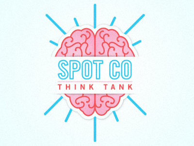 SPOT CO think tank blue brain fun illustration logo pink think