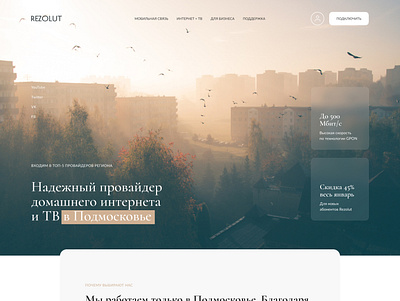 Web site for internet provider design icon typography ui ux web