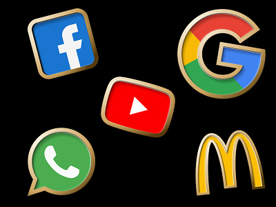 Gold icons branding graphic design logo