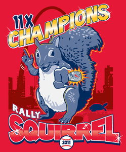 Squirrel With Ring 4 Dribble baseball rally squirrel sports vector art