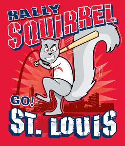 Rally Squirrel2 baseball illustration rally squirrel sports t shirt