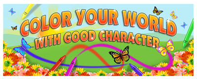 Character Poster butterflies crayons flowers illustration photoshop
