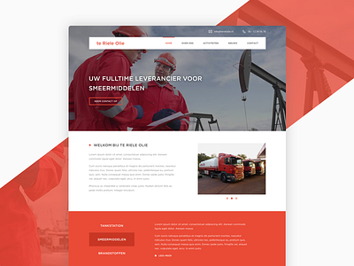 Te Riele Olie - Website clean company home homepage interactive newspage oil red sketch ui website