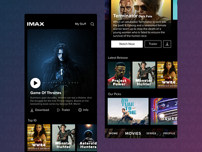 IMAX - OTT platform app ui figma ios movies ott streaming app ui ui design uidesign ux