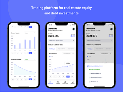 Trading platform for real estate equity and debt investments app app design debt equity fin tech real estate trading trading platform ui ux