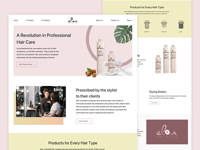 Profesional Hair Care Service conditioner design hair care hair styling landing page shampoo sketch ui ux web design website