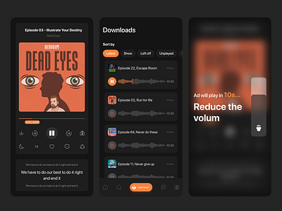 Cast box redesign - Mobile design app design app ui design castbox castbox redesign dark mode podcast app dark mode ui dark mode ui design design orange podcast podcast app podcast app dark ui podcast app ui podcast app ui design podcast player podcast player app podcast player ui podcast player ui design ui ui design