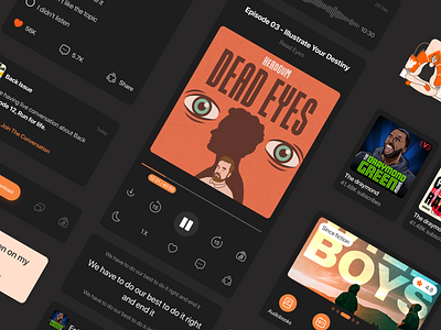 Podcast app UI components