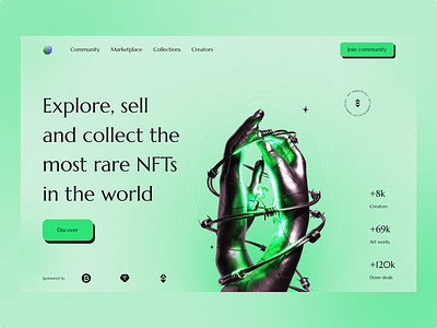 Marcellus NFT marketplace - Landing page