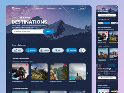 Tripfarer - Landing Page UI Design (Website & App)