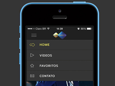 App Eventos Tv app design iphone menu mobile mockup tv