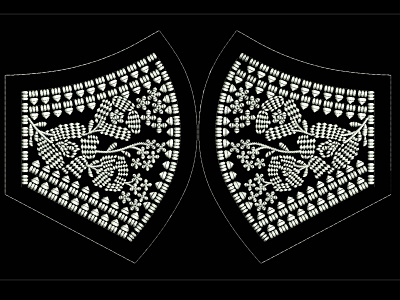 embroidery design for face mask used white thread