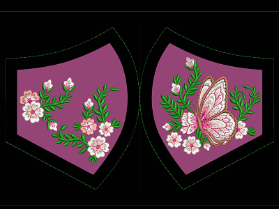 butterfly embroidery design for face mask