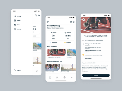 Redesign Virtual Race App branding design illustration ui