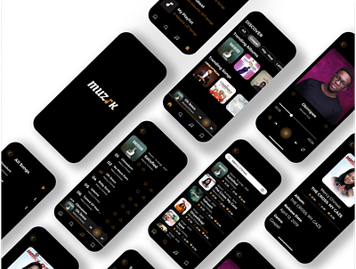 Muzik Mobile Application app design ui