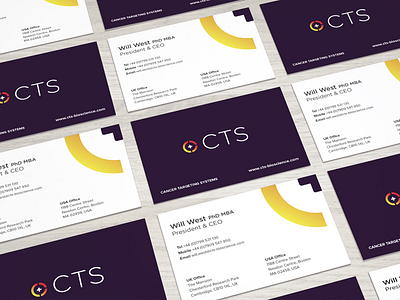 Business card: Cancer Targeting Systems design logo print stationery tech technology