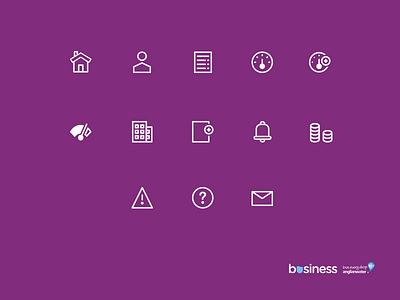 Iconography: Anglian Water b2b business design iconography icons purple utilities web web design