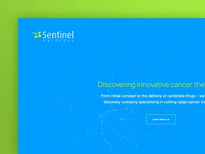 Web design: Sentinel Oncology blue branding brochureware cms design digital life sciences science web