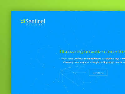 Web design: Sentinel Oncology blue branding brochureware cms design digital life sciences science web