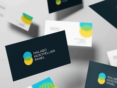 Brand Identity: Malabo Montpellier Panel blue brand branding business cards green logo yellow