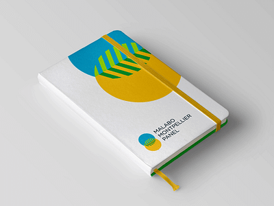 Brand Identity: Malabo Montpellier Panel blue book brand brand design brand identity branding green logo logo design notebook print yellow