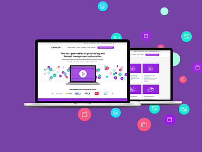 Web Design: Compleat Software animation iconography icons illustration purple software technology ui ux website