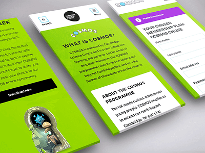 UI: Cosmos character education green illustration learning ui ux web web app website