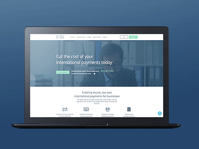 Web Design: Money Mover application blue brand branding finance green logo money ui ux web website