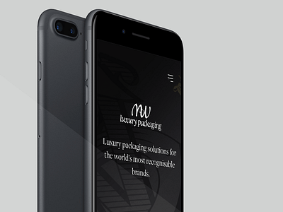 Responsive Design: MW Packaging black home homepage logo mobile monochrome responsive screen script ui ux white