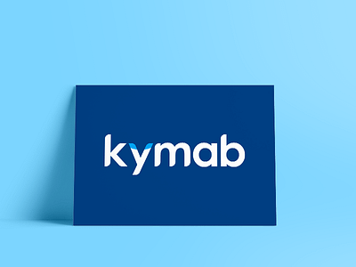 Brand Identity: Kymab blue brand identity branding font logo logotype print science tech typography white