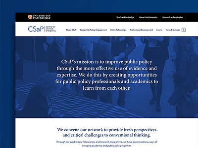 Web Design: Centre for Science and Policy