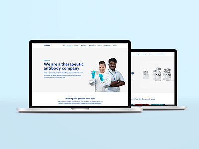 UI: Kymab bioscience blue digital life science science tech technology ui ux website