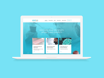 UI: Iontas blue digital science tech technology ui ux website