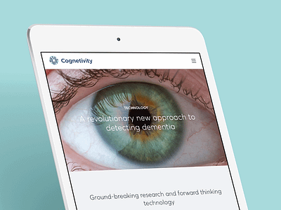 UI: Cognetivity brand branding dementia hero image logo photography technology ui ux web website