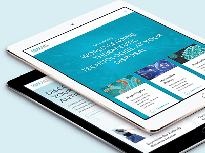 Responsive Design: IONTAS antibodies bioscience life science science tech technology ui ux website