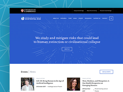 Web Design: Centre for the Study of Existential Risk ai design research risk science study tech technology ui ux web website