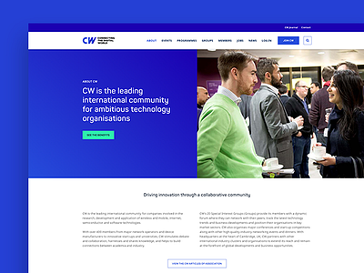 Web Design: Cambridge Wireless blue design dev tech technology ui ux web website wireless