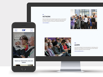 UI: Cambridge Wireless cambridge design digital mobile responsive tech technology ui ux web website wireless