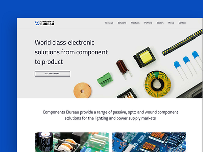 Web Design: Components Bureau blue branding design electrical electronic logo product products ui ux web website