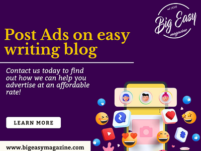 Post ads on easy writing blog